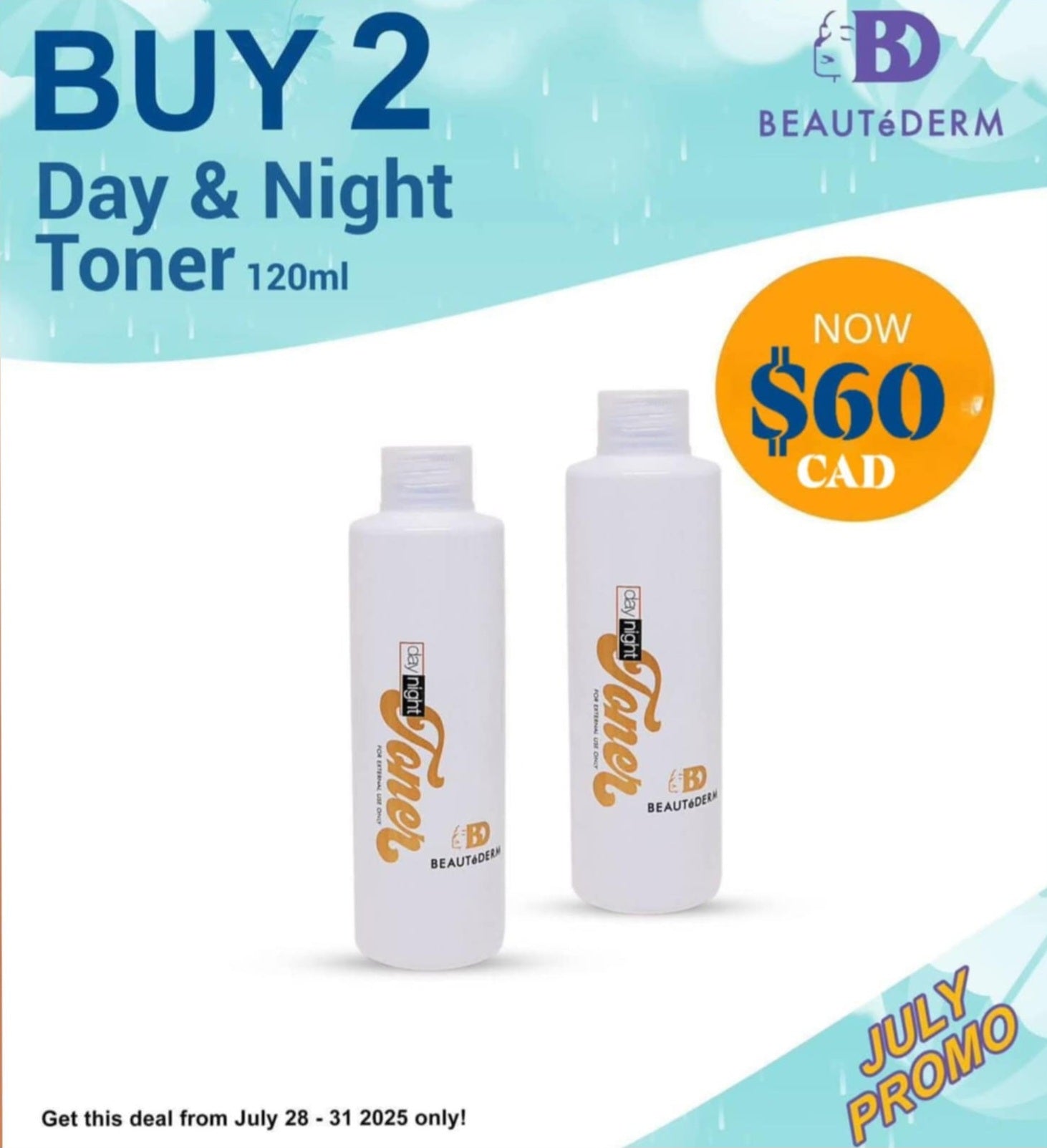 Image of Beautederm Day and Night Toner 120ml