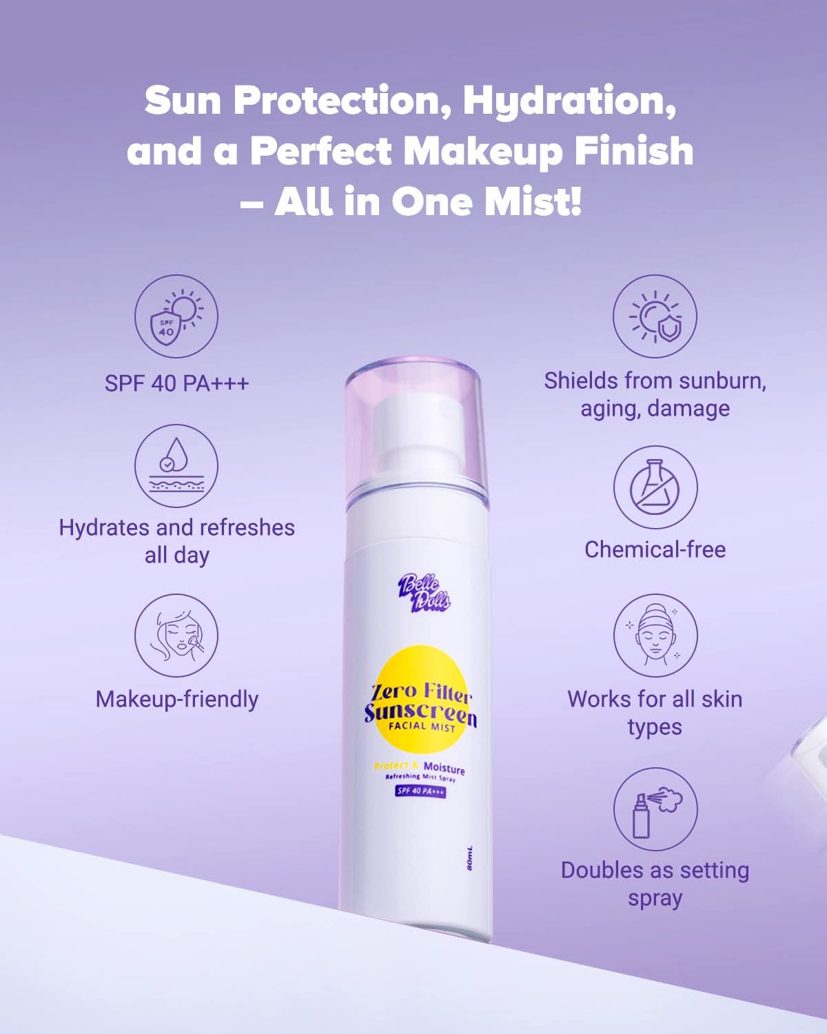 Belle Dolls Zero Filter Sunscreen Facial Mist